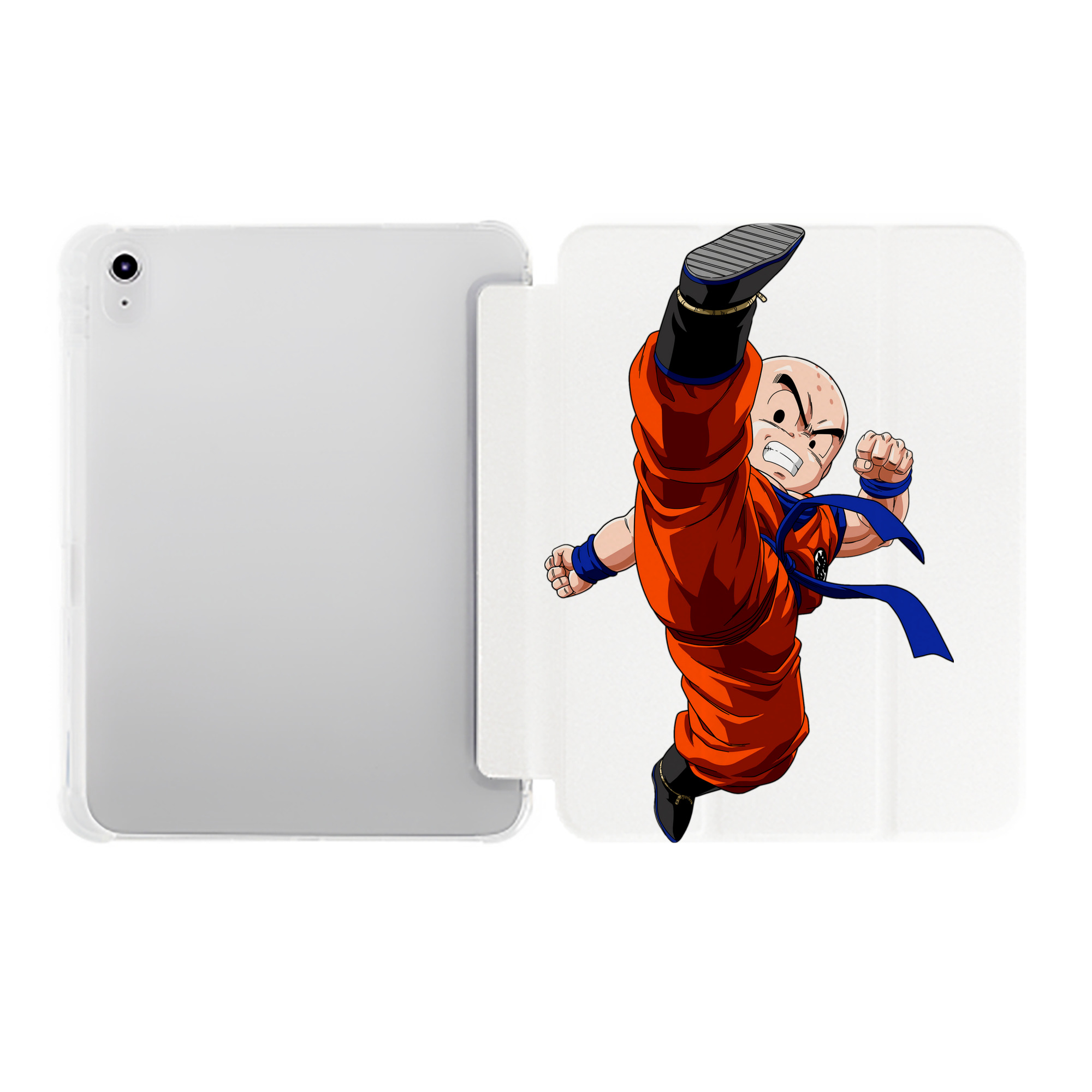 （画像用） ドラゴンボール クリリン DRAGON BALL krillin IPad ケース ペン収納付き 三つ折りスタンド PUレザー×シリコン 対応機種9.5/10.5/10.9インチ